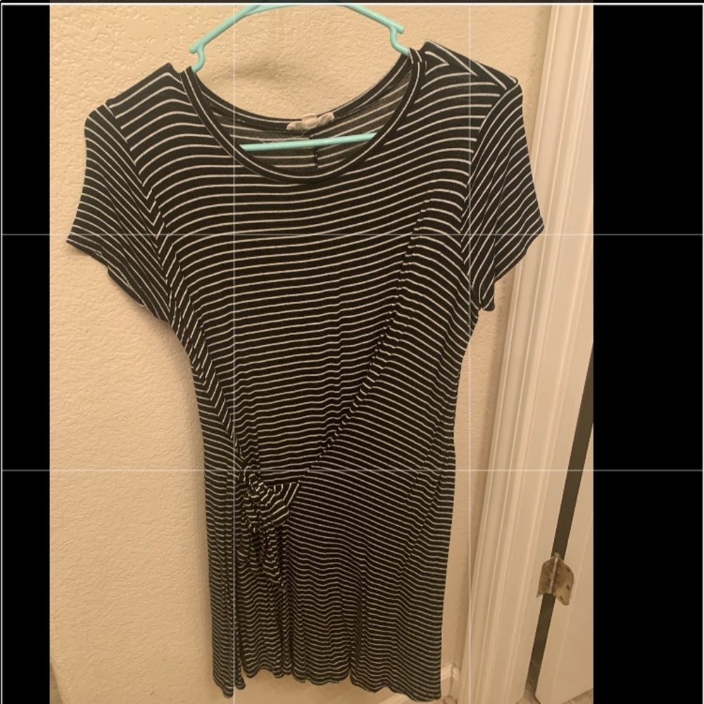 Black & White Striped Tie-Knot Dress